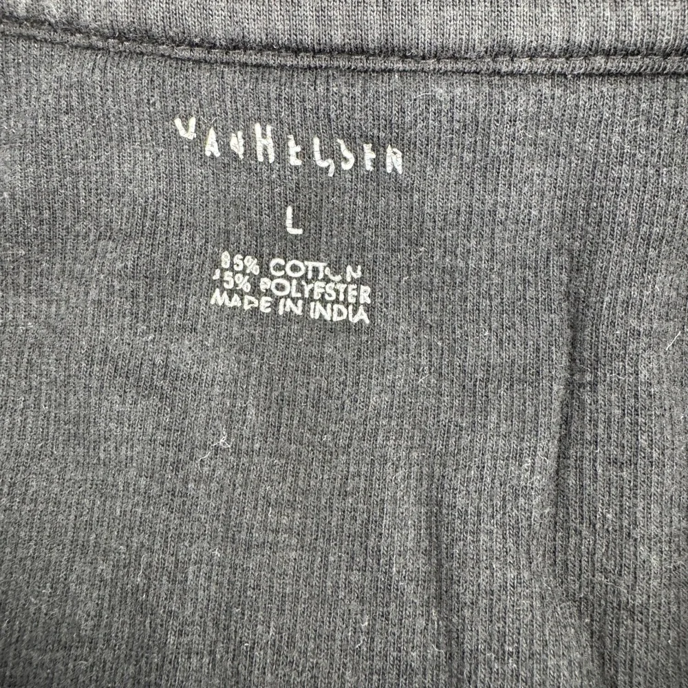 Van Heusen Mens Gray‎ Quarter Zip Pullover Sweater Size Large Ribbed Golf casual